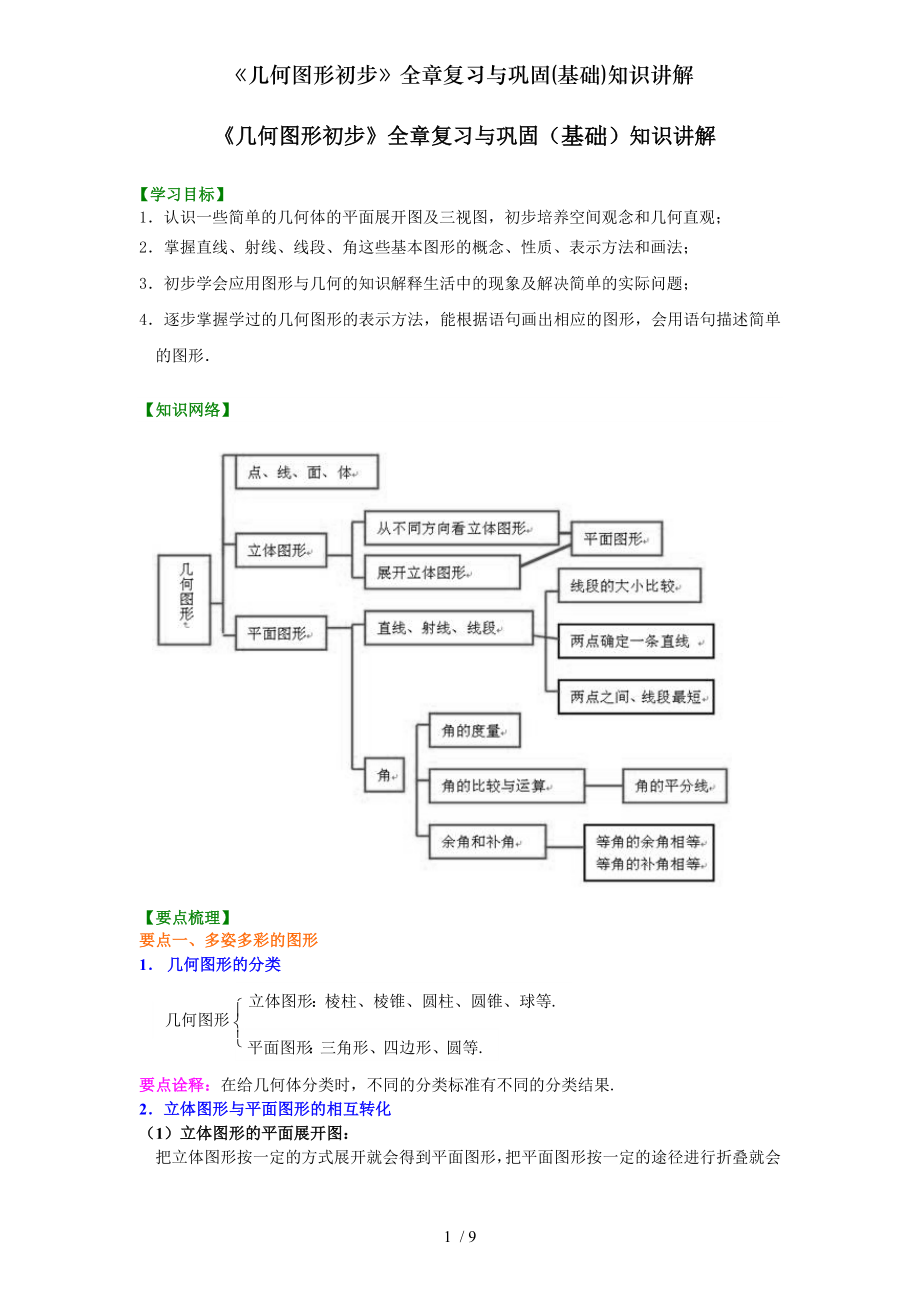 几何图形初步全章复习与巩固基础知识讲解.doc_第1页