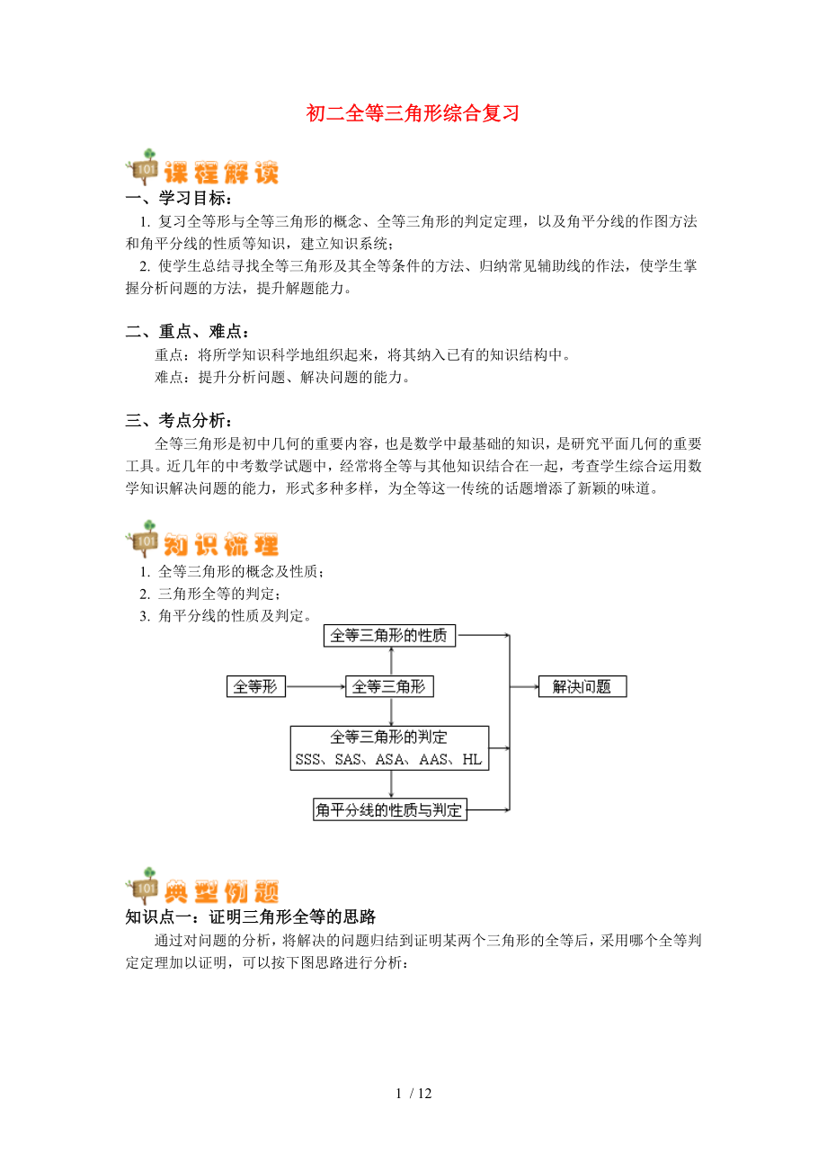 八年级数学全等三角形综合复习.doc_第1页