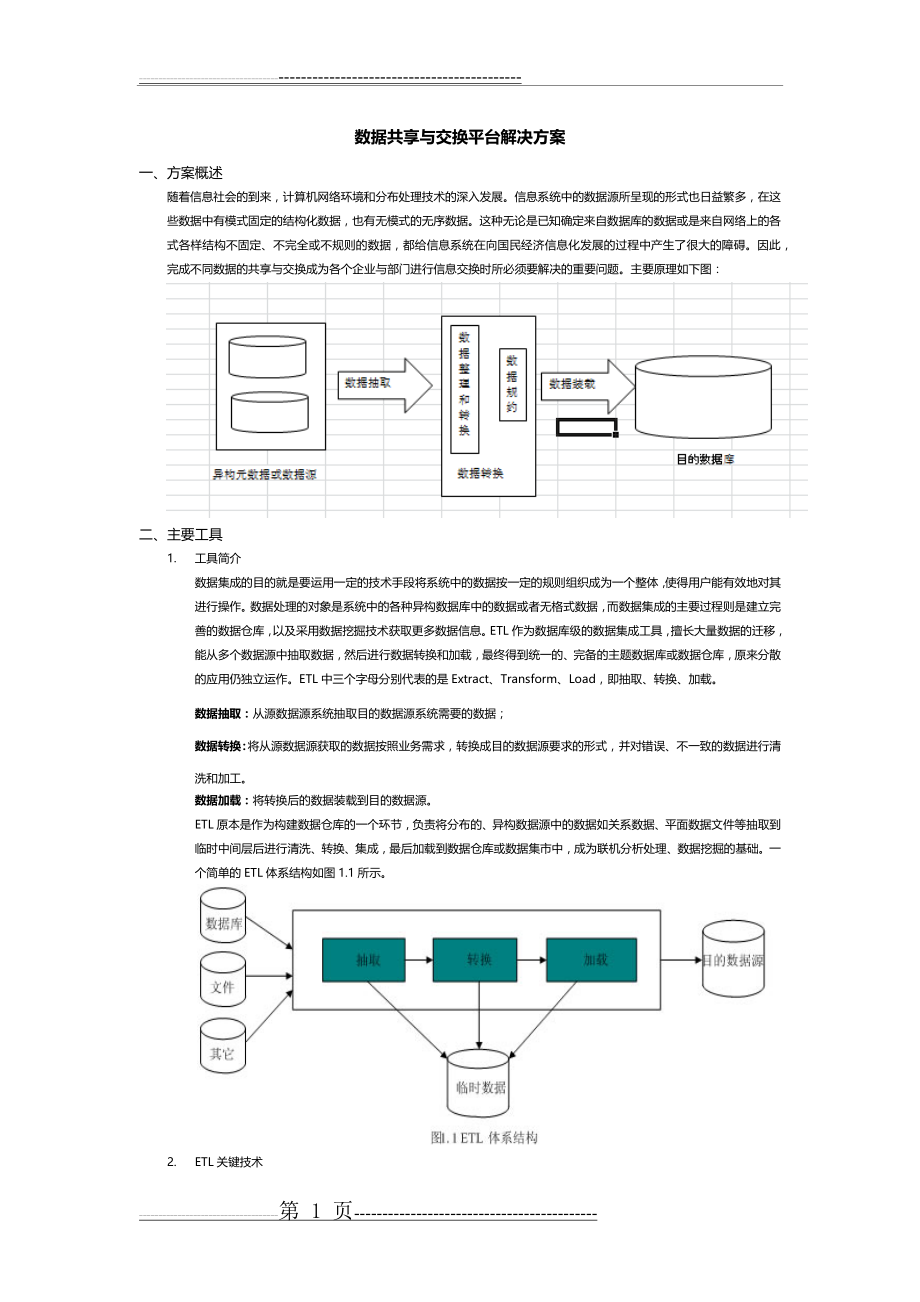 数据共享与交换平台解决方案(2页).docx_第1页