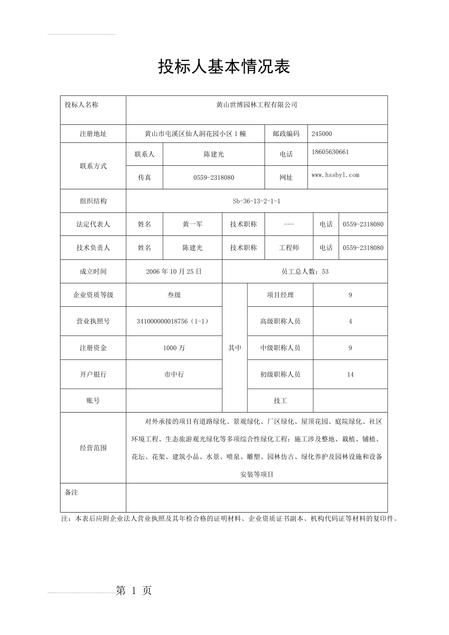 投标人基本情况表(7页).doc_第1页