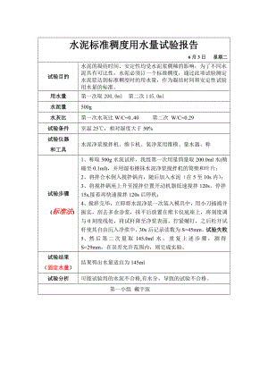 水泥标准稠度用水量试验报告.doc