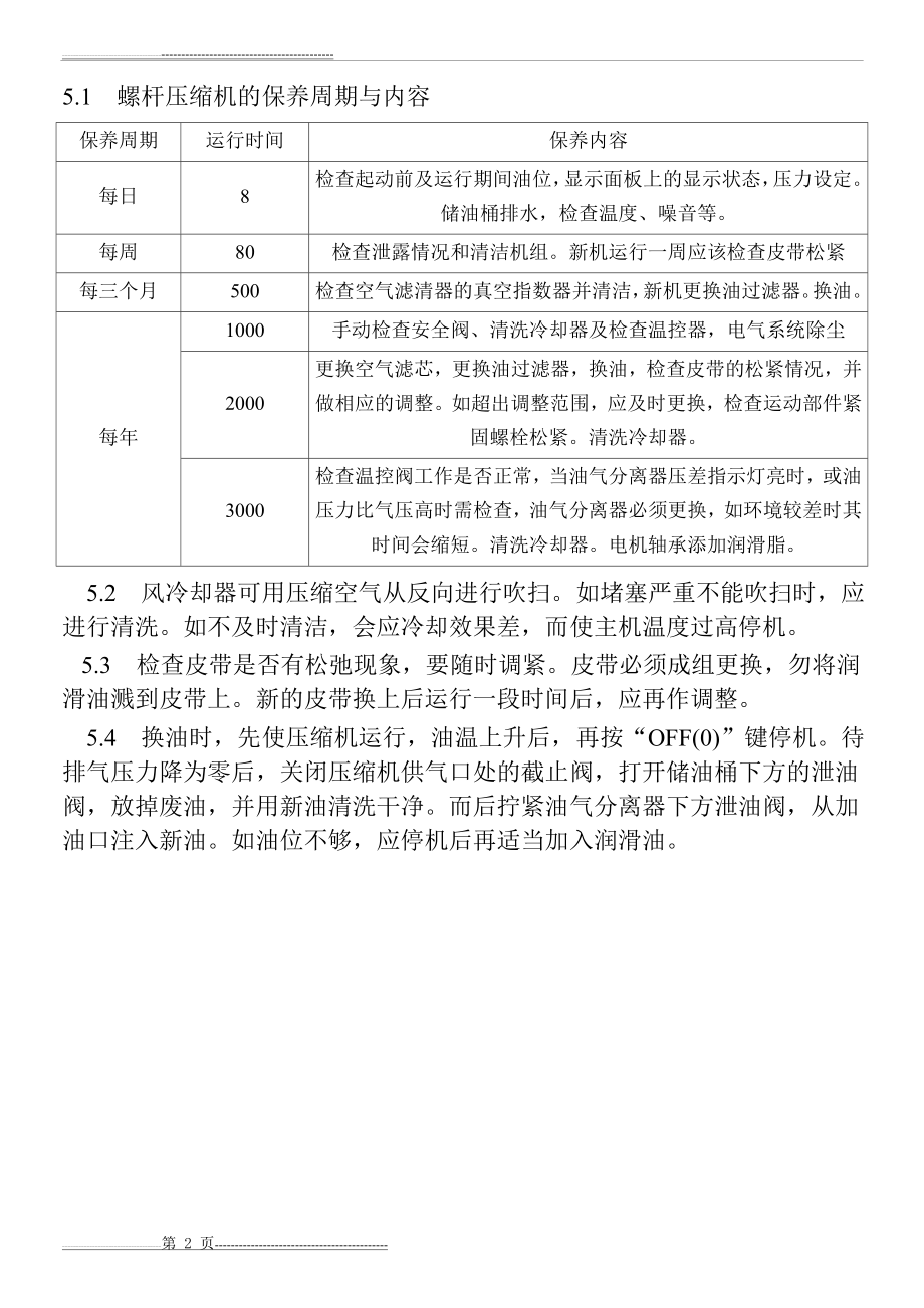 捷豹螺杆式空气压缩机操作规程(2页).doc_第2页