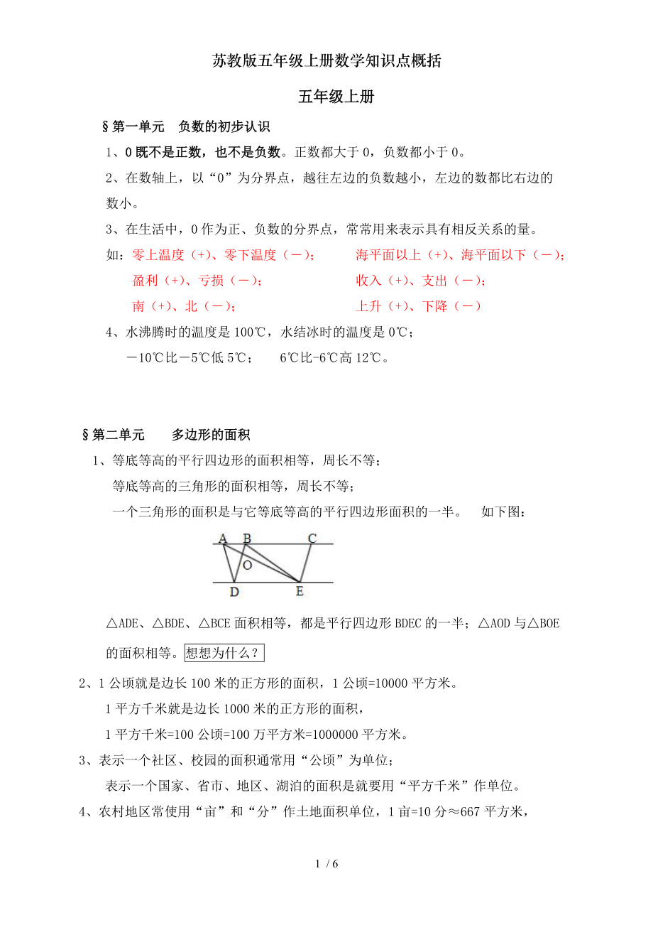 苏教版五年级上册数学知识点概括.doc_第1页