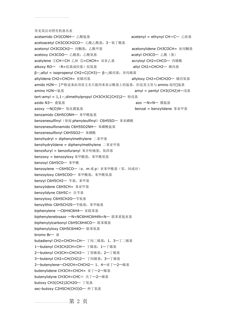 常见英汉对照有机基名表(6页).doc_第2页