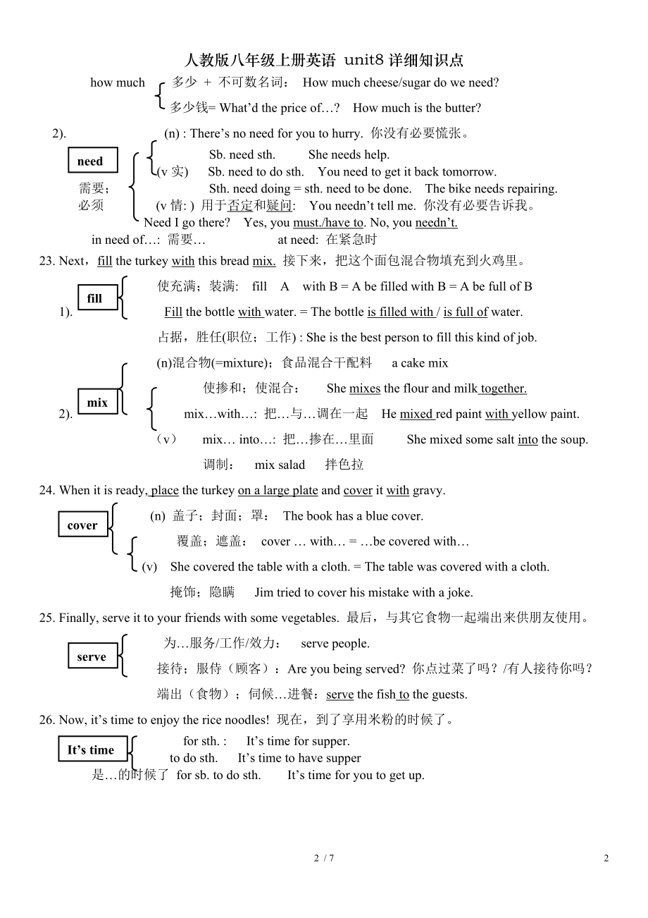 人教版八年级上册英语unit8详细知识点.doc_第2页