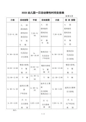 幼儿园一日活动弹性时间安排表.doc