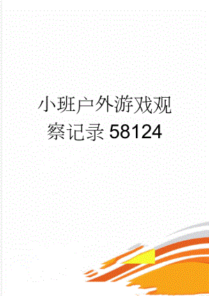 小班户外游戏观察记录58124(19页).doc