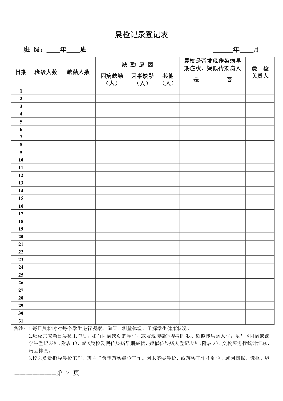 学校卫生表格(1)(14页).doc_第2页