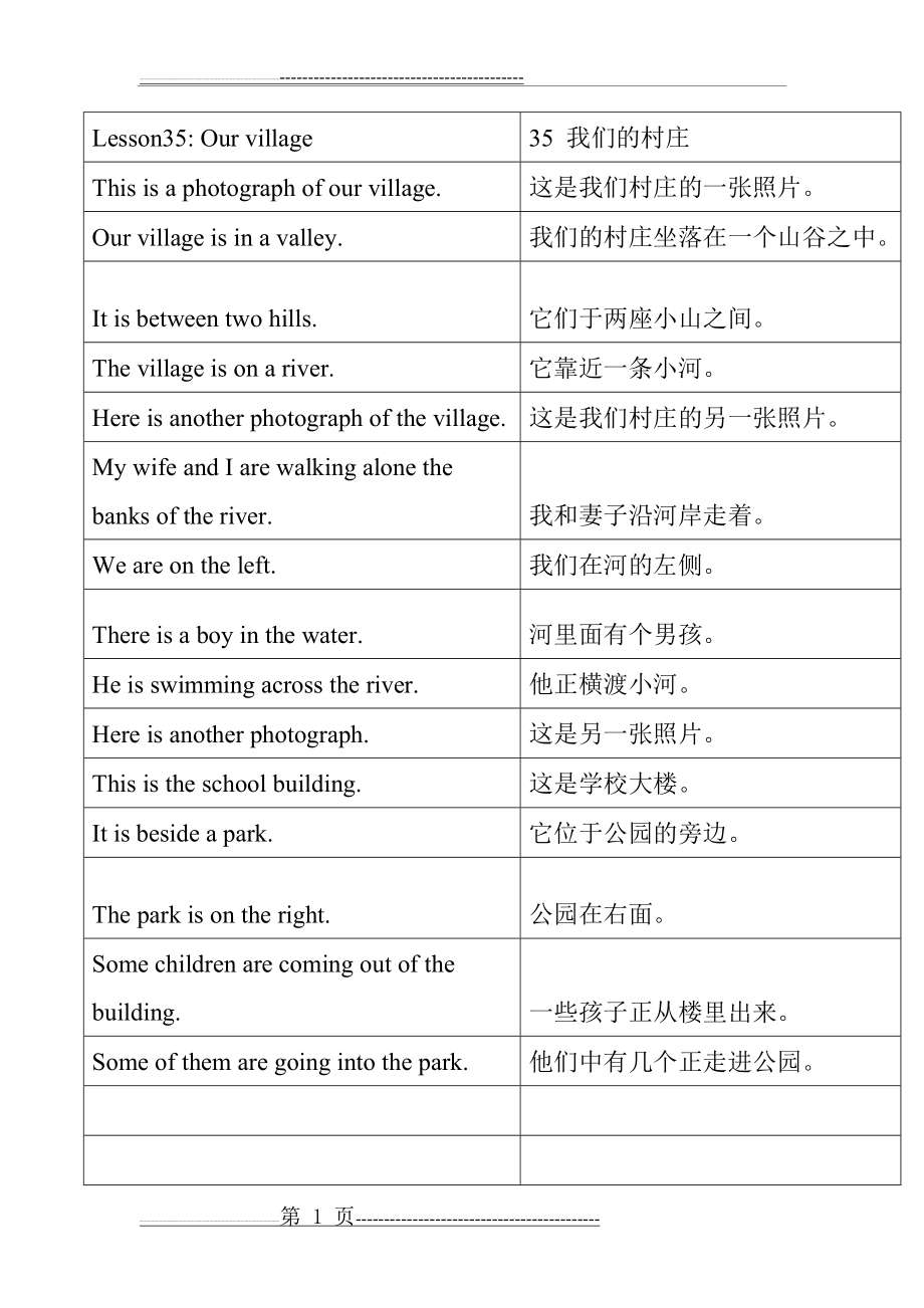 新概念第一册第35课课文单词随身背诵大字版(2页).doc_第1页