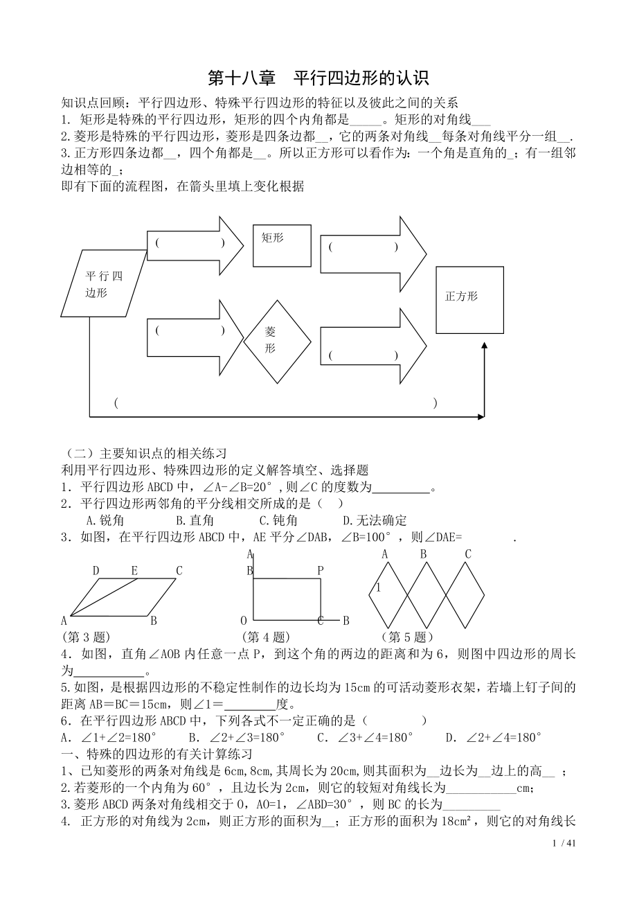 第十八章 平行四边形知识点与常见题型总结.doc_第1页