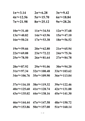 六年级数学1100倍圆周率~.doc