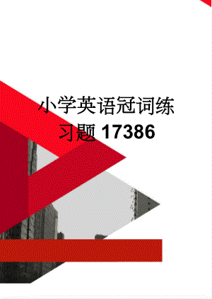 小学英语冠词练习题17386(4页).doc