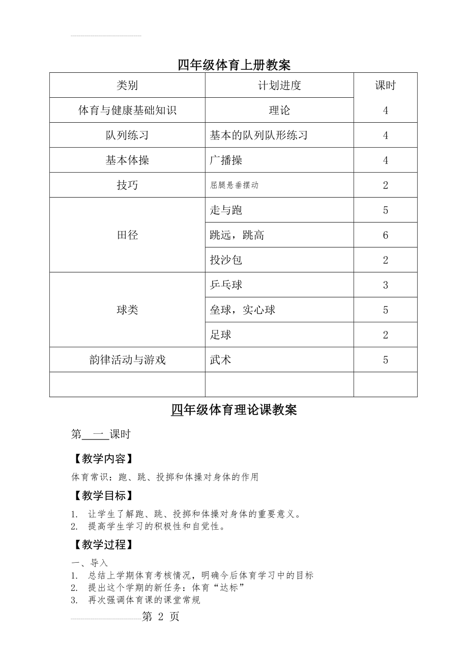 小学四年级体育上册教案(88页).doc_第2页