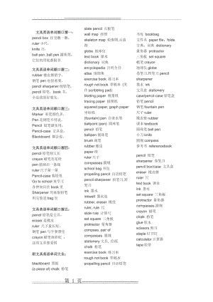 文具英语单词顺口溜(1页).doc