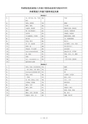 外研版英语新版八年级下册单词表听写版60959.doc