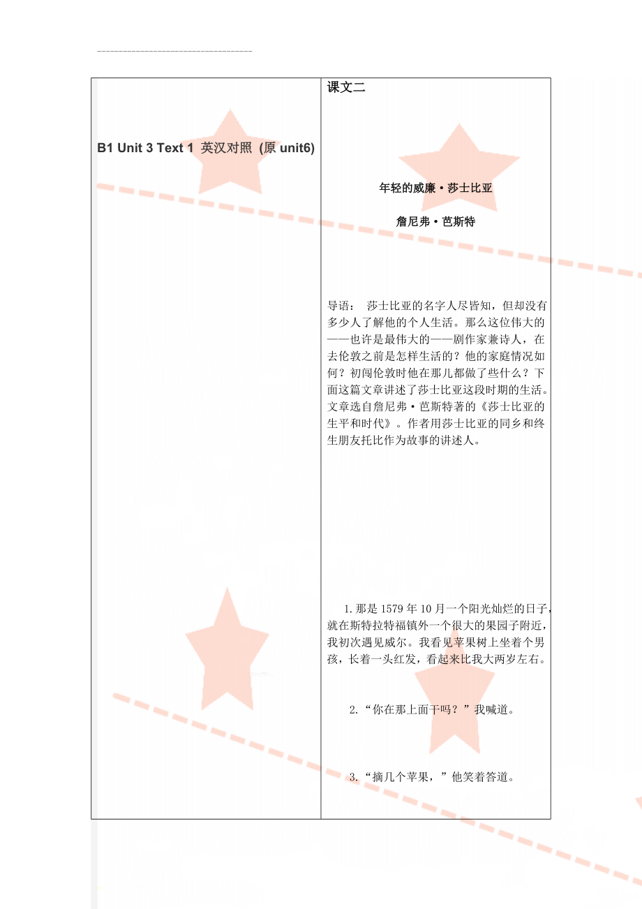 B1 Unit 3 Text 1 英汉对照 (原unit6)(14页).doc_第1页