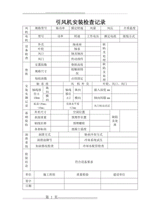 引风机安装检查记录(1页).doc