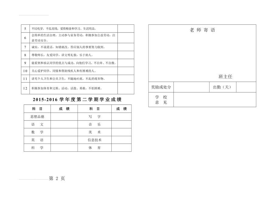 小学生成绩单(模板)28526(3页).doc_第2页