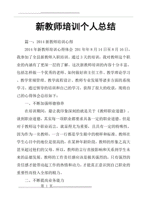 新教师培训个人总结(15页).doc