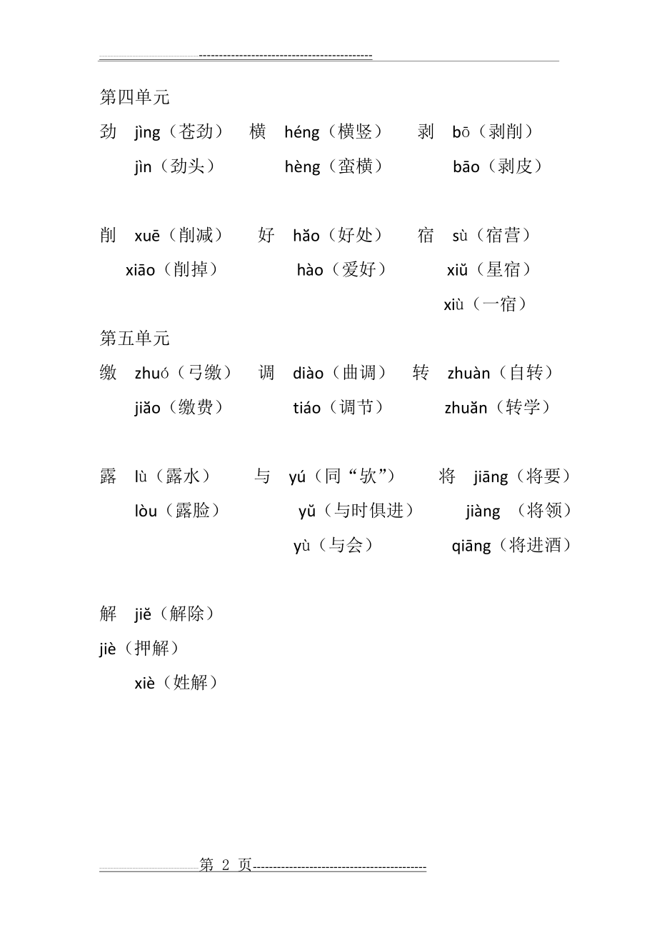 新部编六年级下册语文多音字组词汇总(3页).doc_第2页