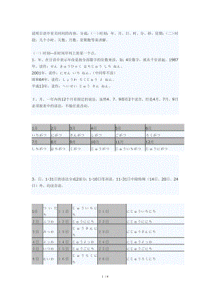 日语中时间的读法.doc