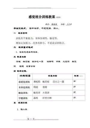 感觉统合训练教案(2页).doc