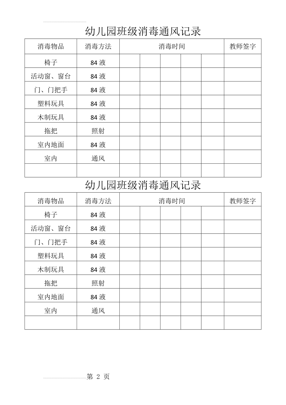 幼儿园班级消毒通风记录(2页).doc_第2页