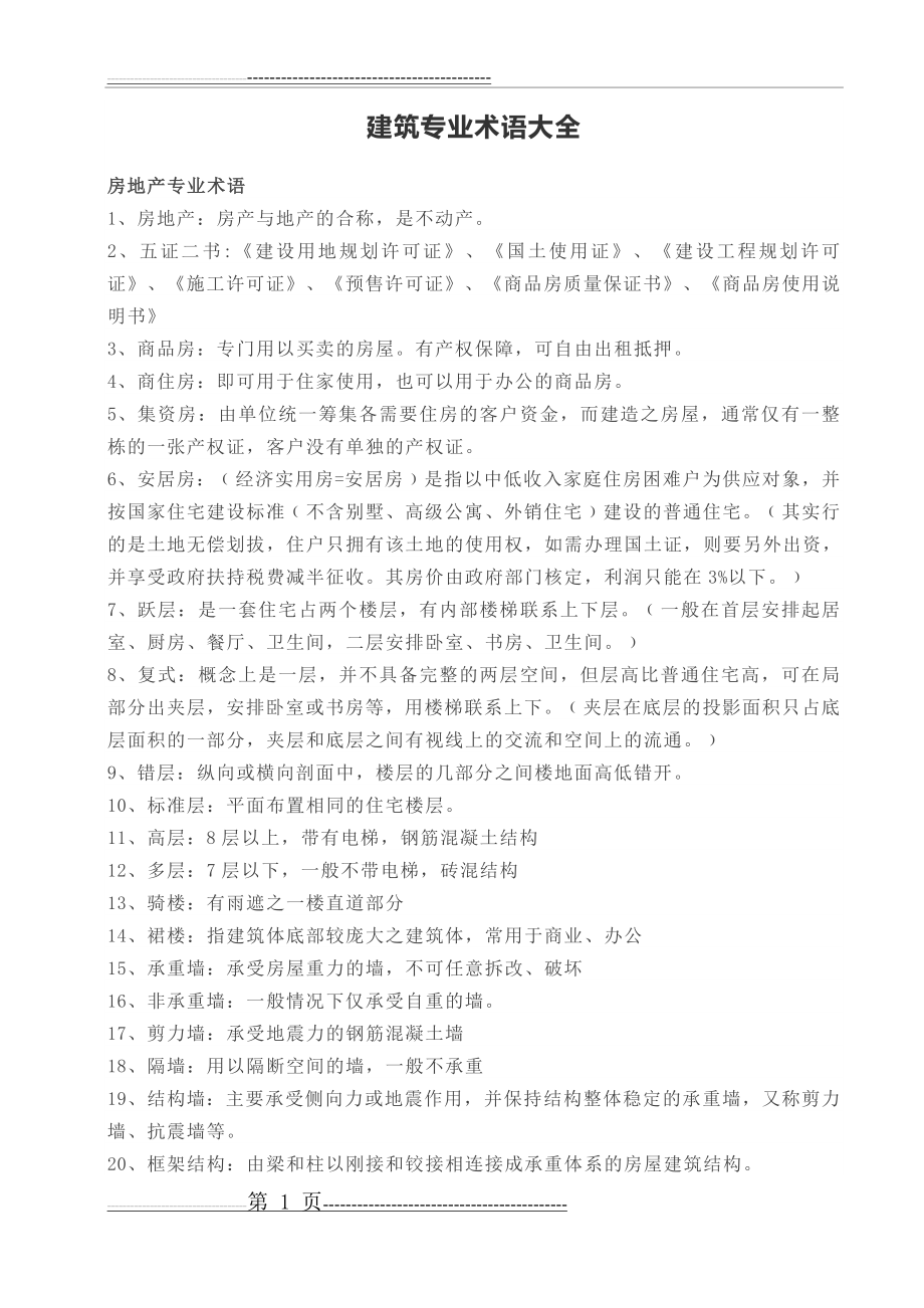 建筑专业术语大全(6页).doc_第1页