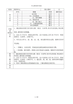 一年级下册人教版语文第四单元集体备课.doc