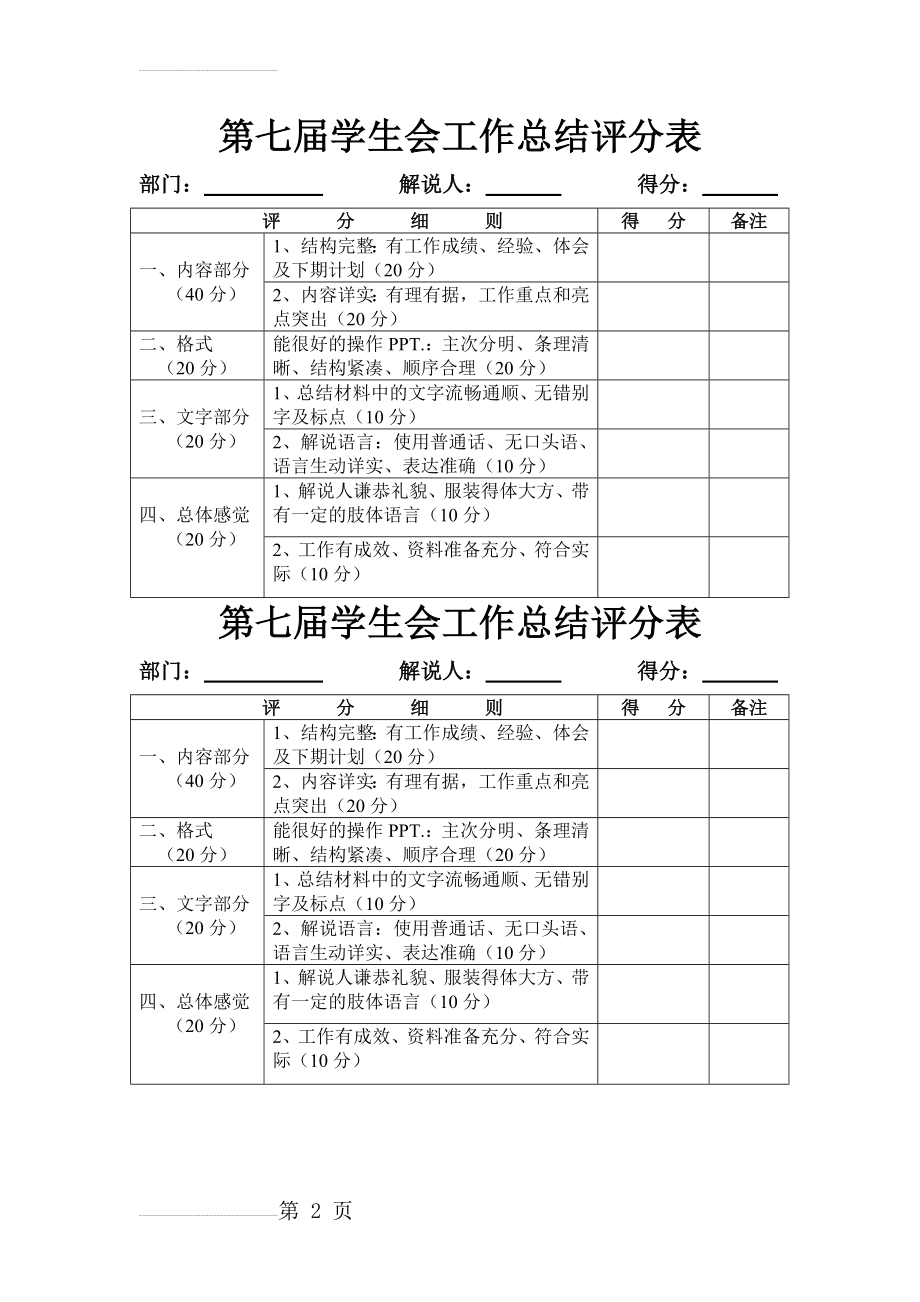 工作总结评分表(2页).doc_第2页