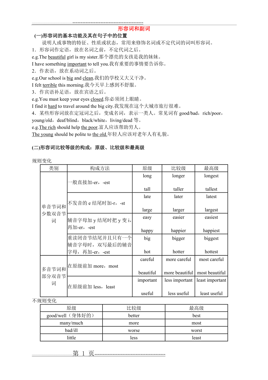 形容词和副词讲义(16页).doc_第1页