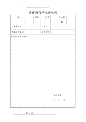 政审调查表模板(1页).doc