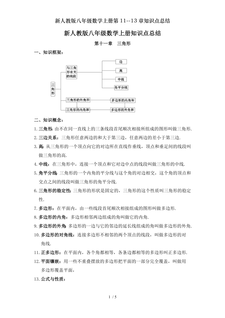 新人教版八年级数学上册第1113章知识点总结.doc_第1页