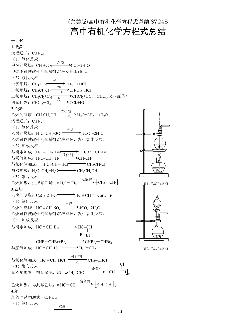 完美版高中有机化学方程式总结87248.doc_第1页