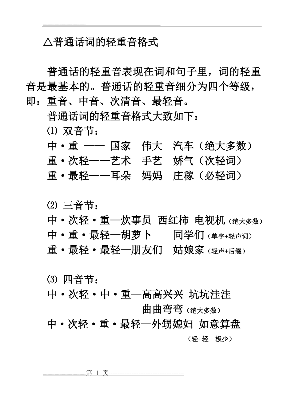 普通话词的轻重音格式(3页).doc_第1页