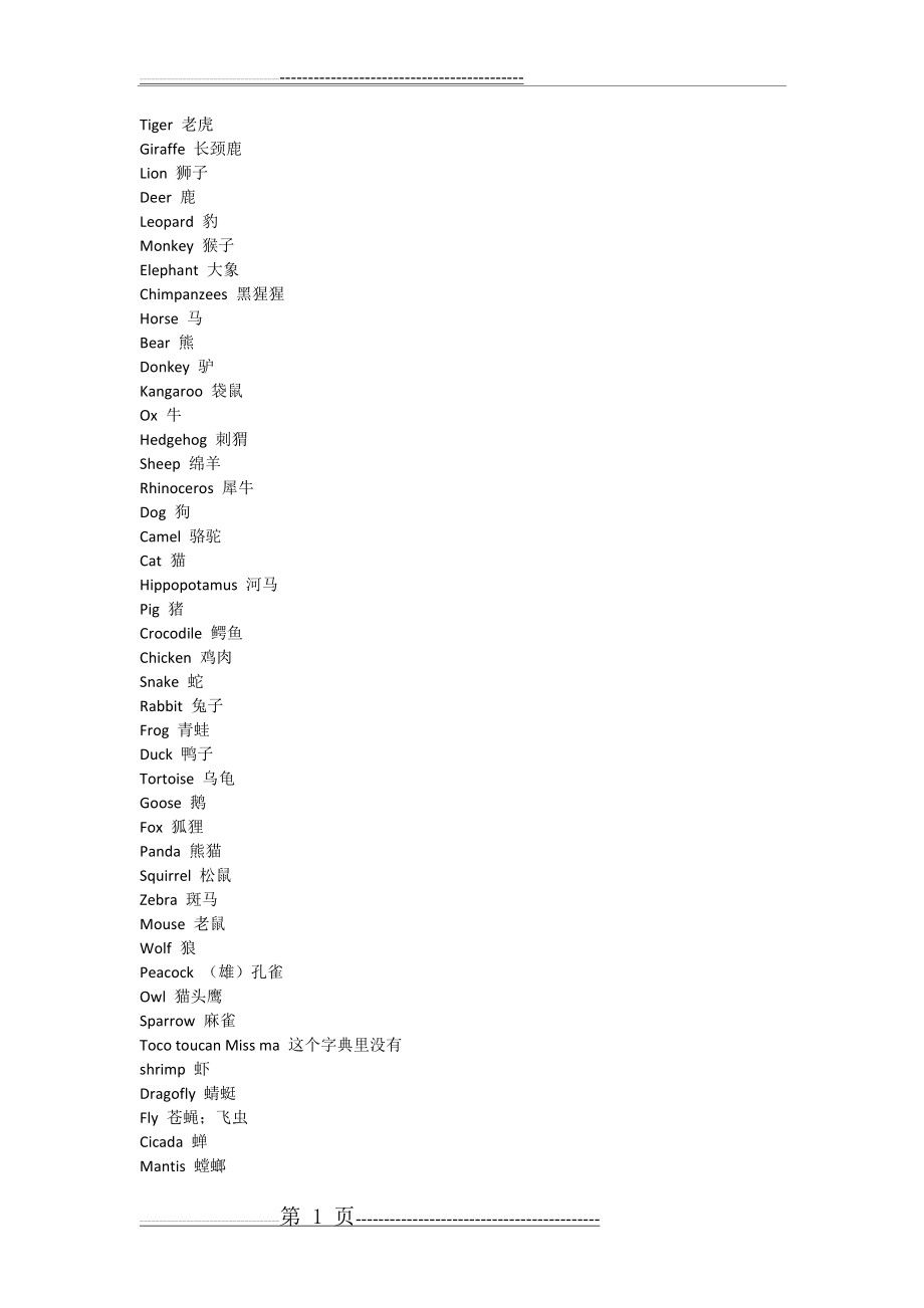 所有动物英文单词(9页).doc_第1页