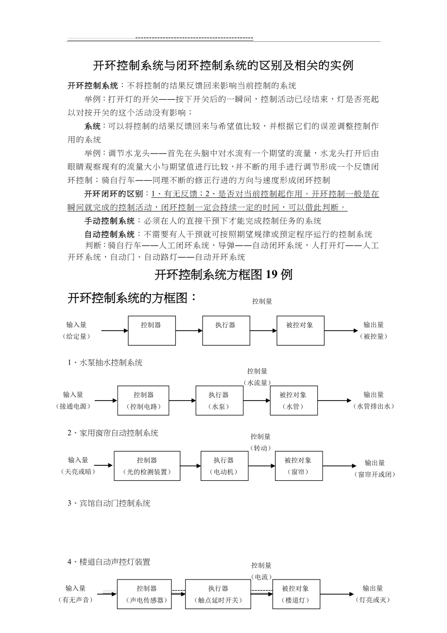 开环控制系统和闭环控制系统的区别与相关(6页).doc_第1页