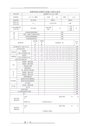 承插型盘扣式钢管支架施工验收记录表格(新)94881(4页).doc