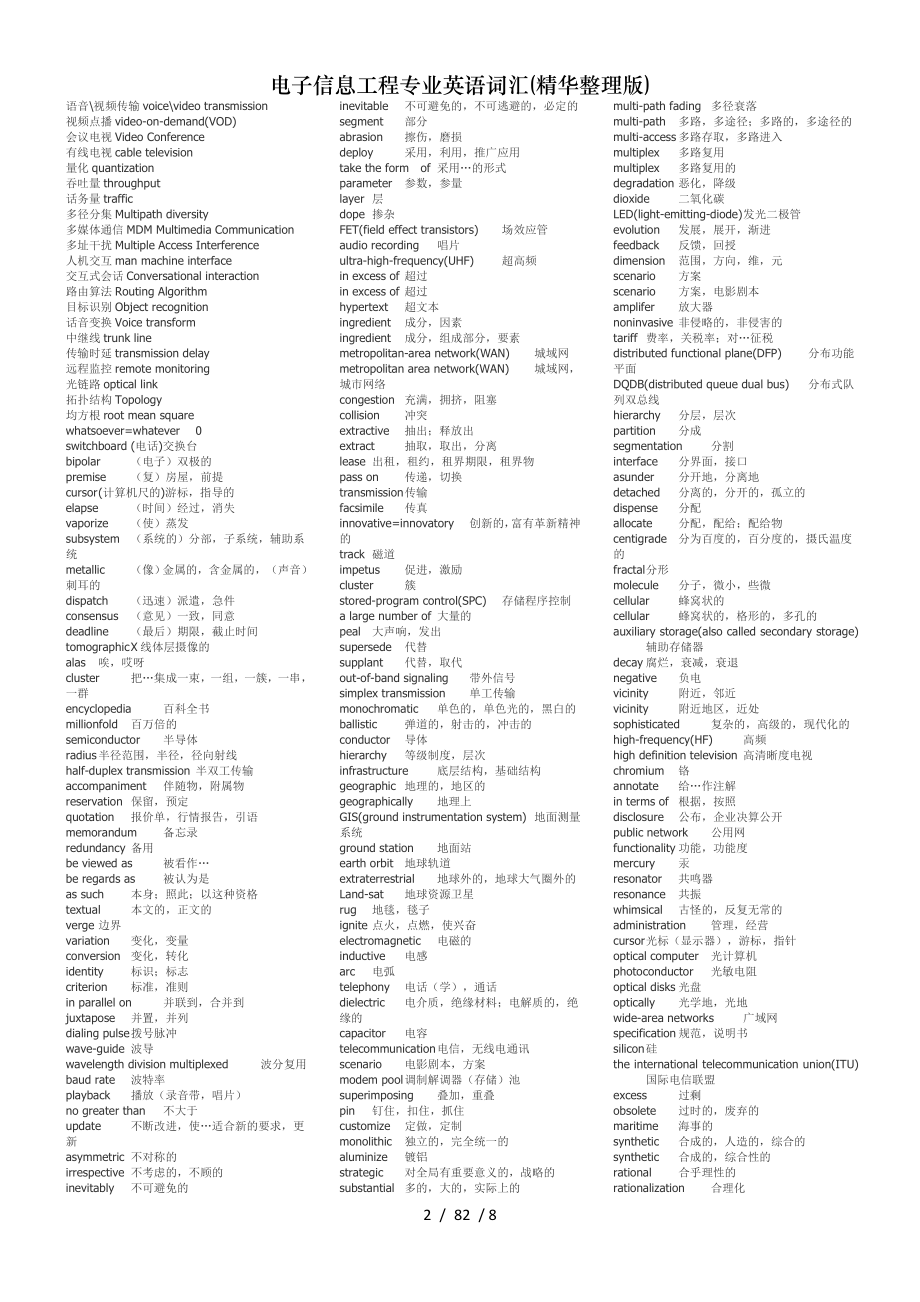 电子信息工程专业英语词汇精华整理版.doc_第2页