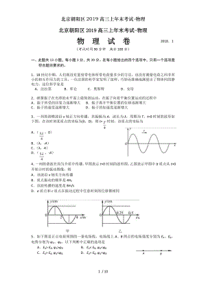 北京朝阳区2019高三上年末考试物理.doc