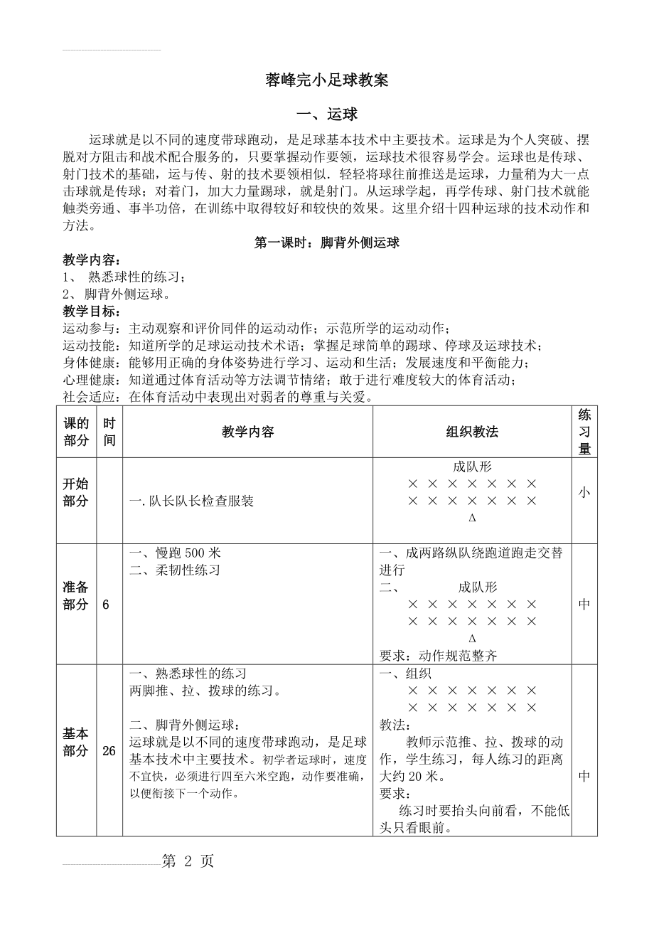 小学足球系统训练教案(129页).doc_第2页