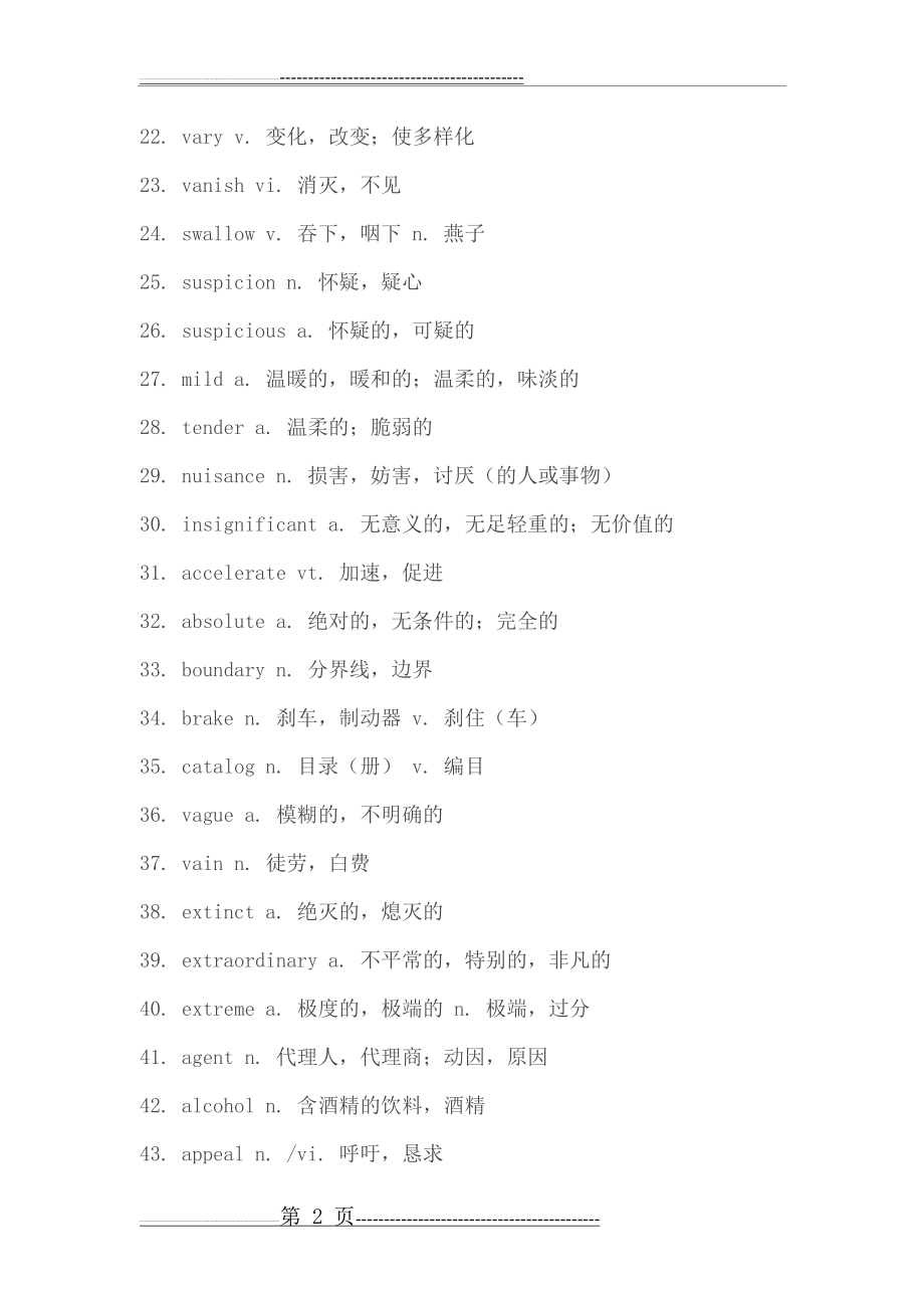 新四级冲刺需牢记的700核心词+100高频词组(39页).doc_第2页