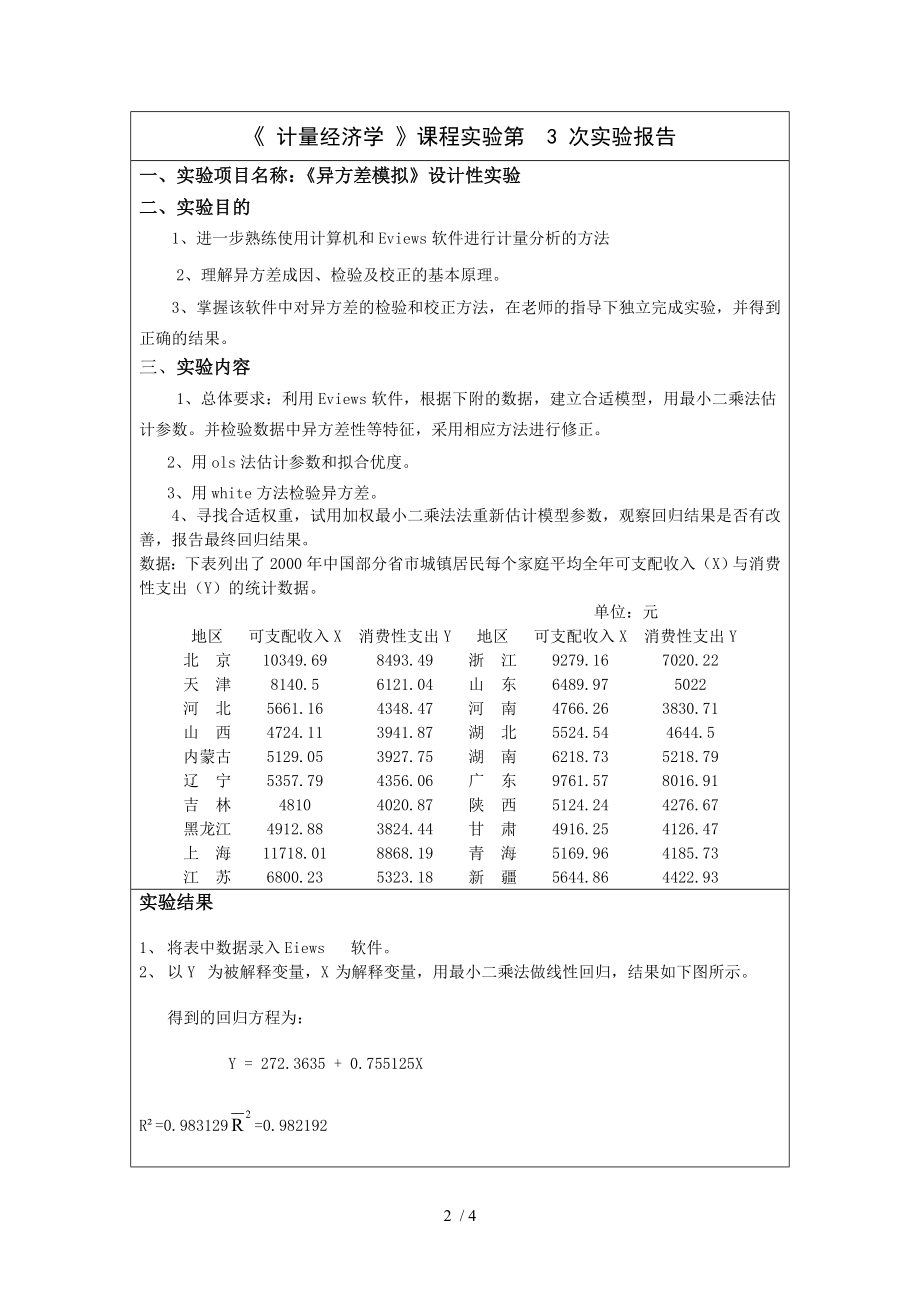 南京邮电大学经济计量学实验报告3(本科).doc_第2页