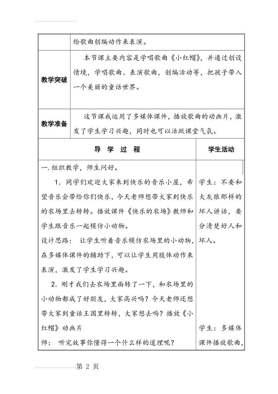 小学音乐高效课堂导学案(7页).doc_第2页