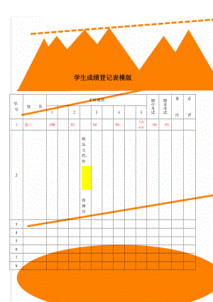 学生成绩登记表模版(4页).doc