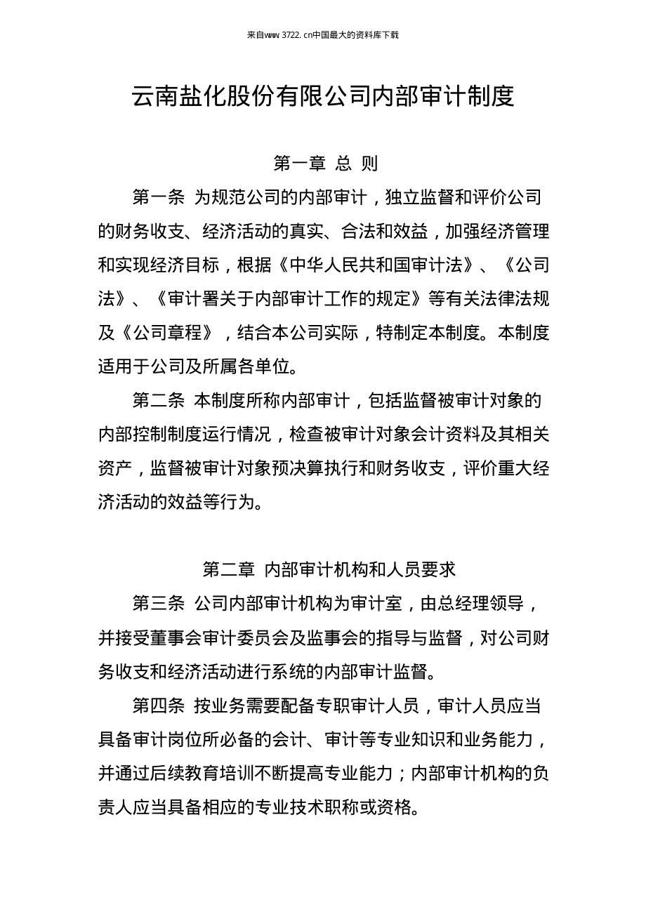 XX股份有限公司内部审计制度（制度范本、PDF格式）.PDF_第1页