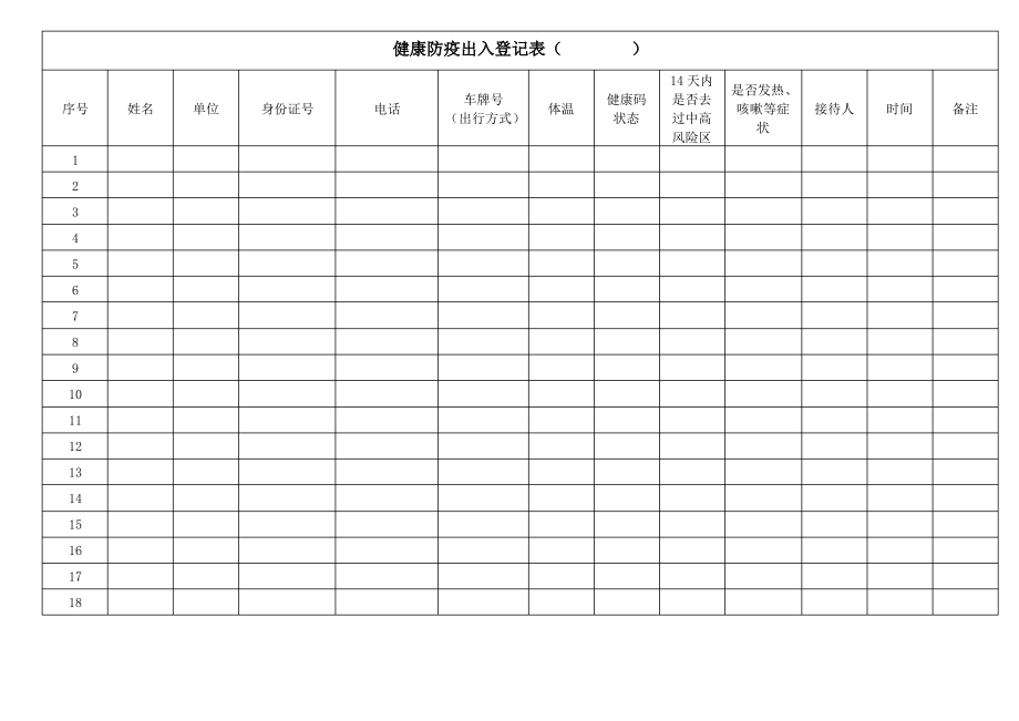 健康防疫出入登记表.pdf_第1页