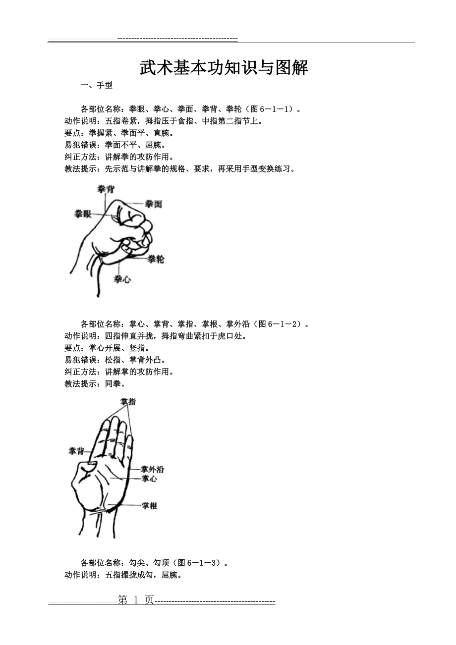 武术基本功知识与图解(50页).doc_第1页