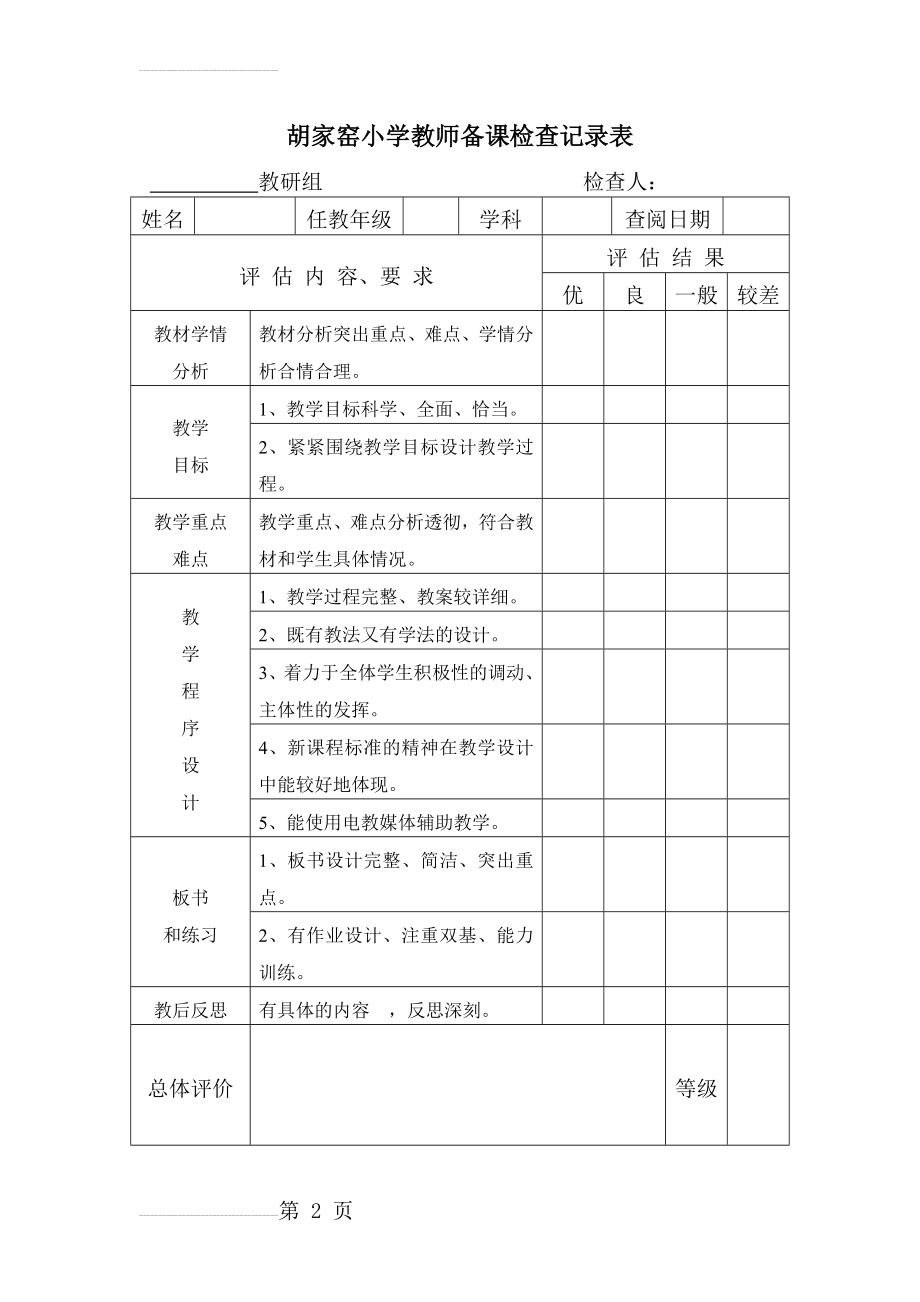 教师备课检查记录表(5页).doc_第2页