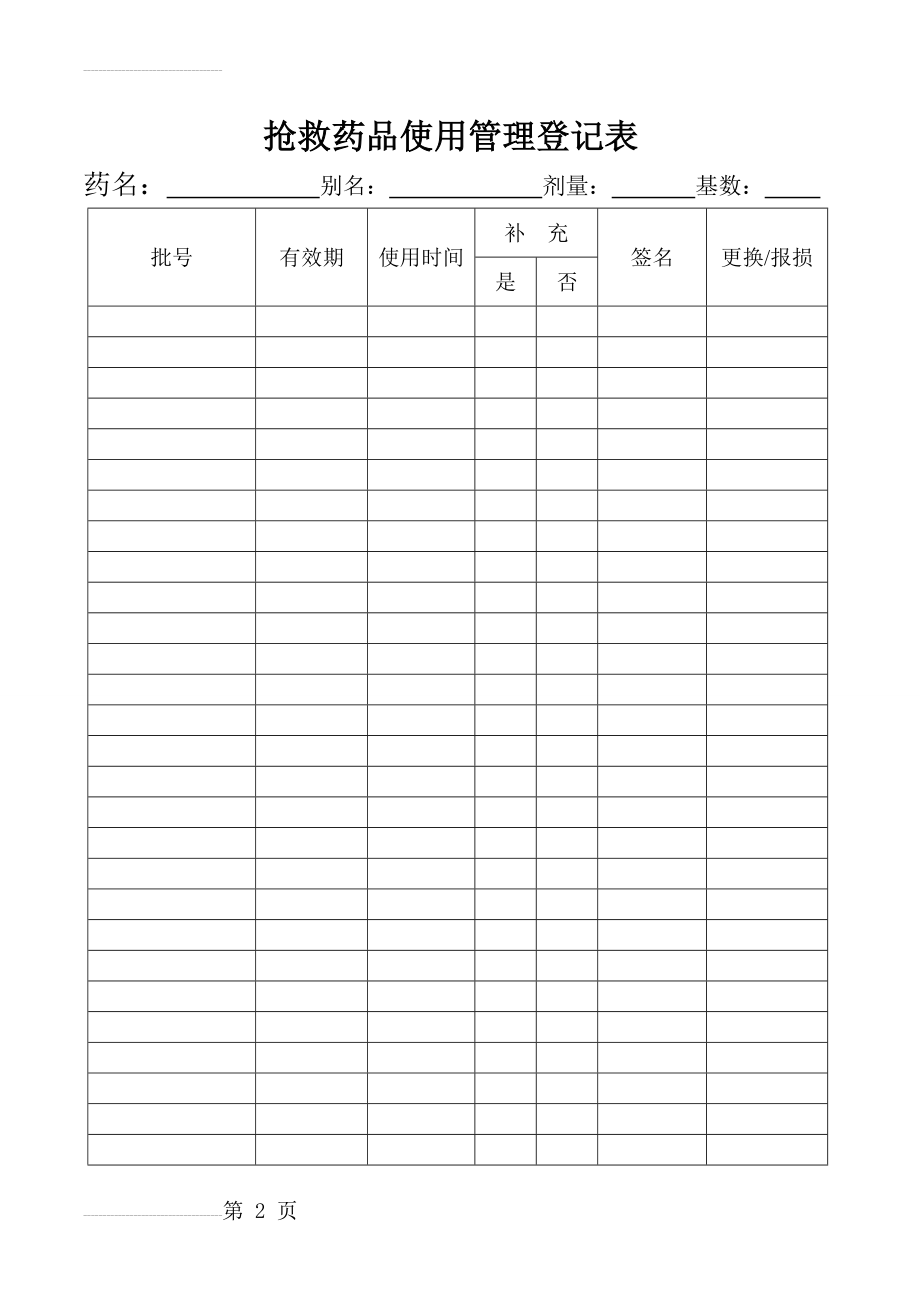 抢救车药品使用管理登记本(3页).doc_第2页